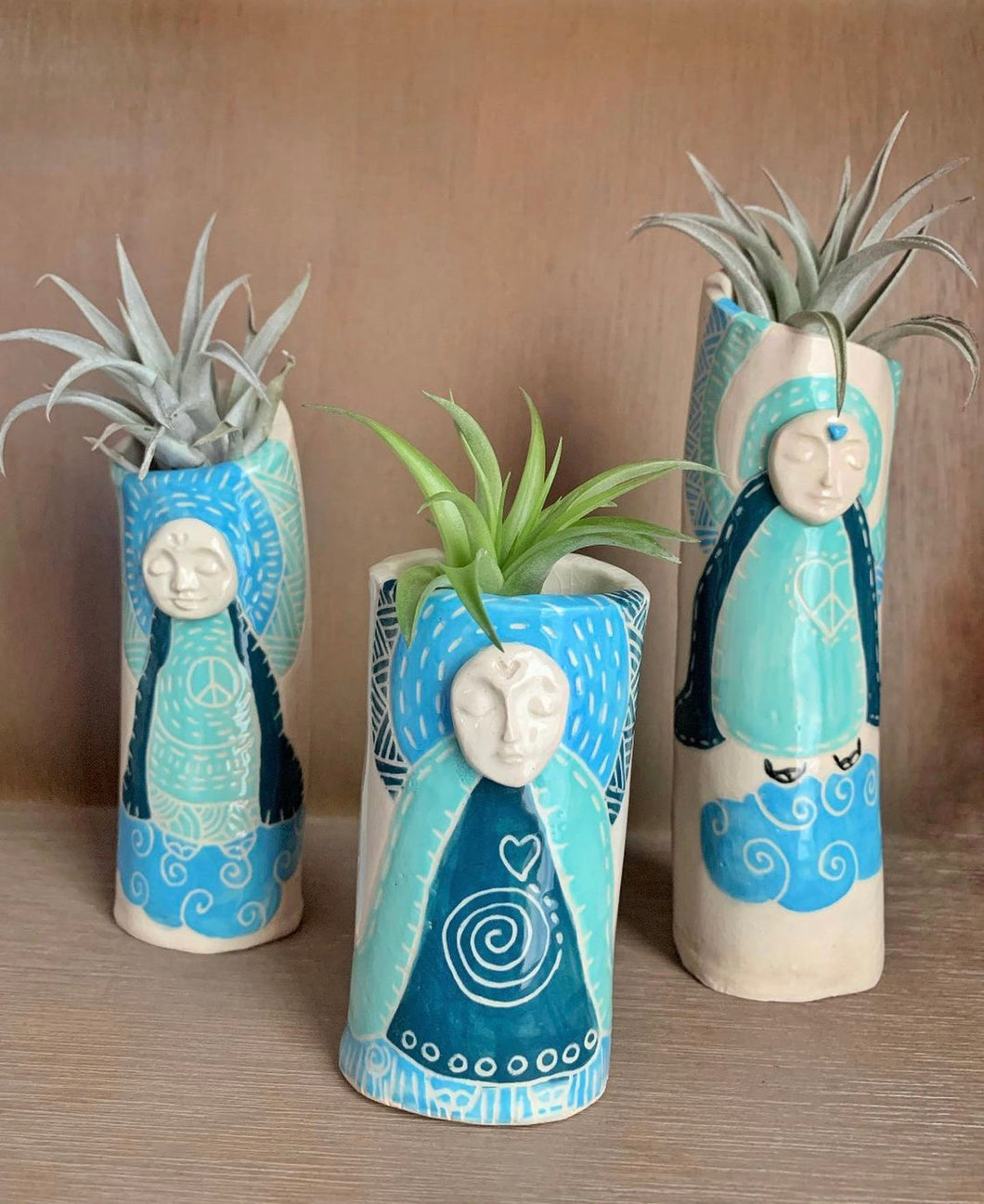 ॐ Jizō Trio Pottery Vases