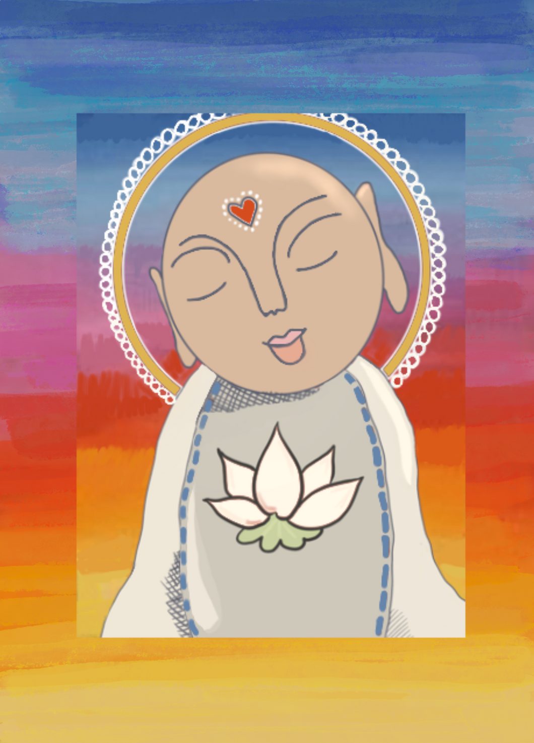 Double Rainbow Jizo Art Print